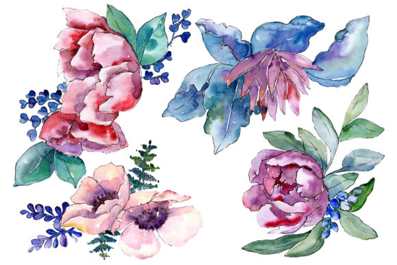 Bouquet Heart Joy Watercolor Illustrations