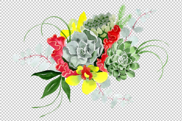 Bouquet Long-awaited Happiness Watercolor Illustrations