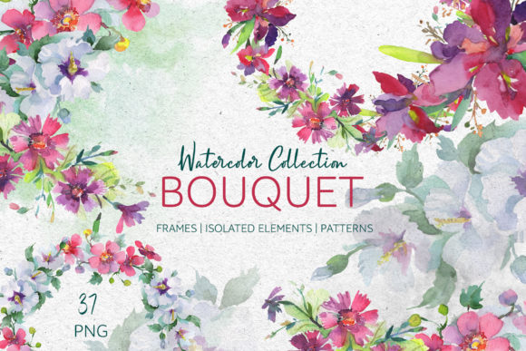 Bouquet Summer Freshness Watercolor Png Illustrations
