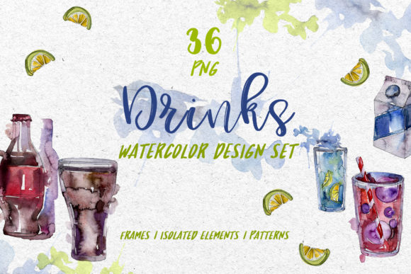 Drinks Refreshing Watercolor Illustrations Review
