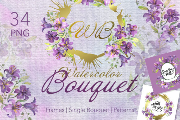 Purple Watercolor Lilies Illustrations Review